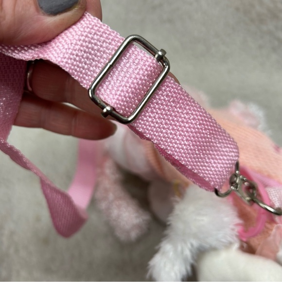 Poodle plush dog kids purse  12" pink peach white w/ mini poodle clip READ - Picture 9 of 15